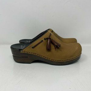 Dasko Mens Khaki Mules Slip On Round Toe Tassels 5